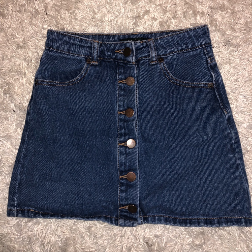 Dark Denim Blue Mini Skirt